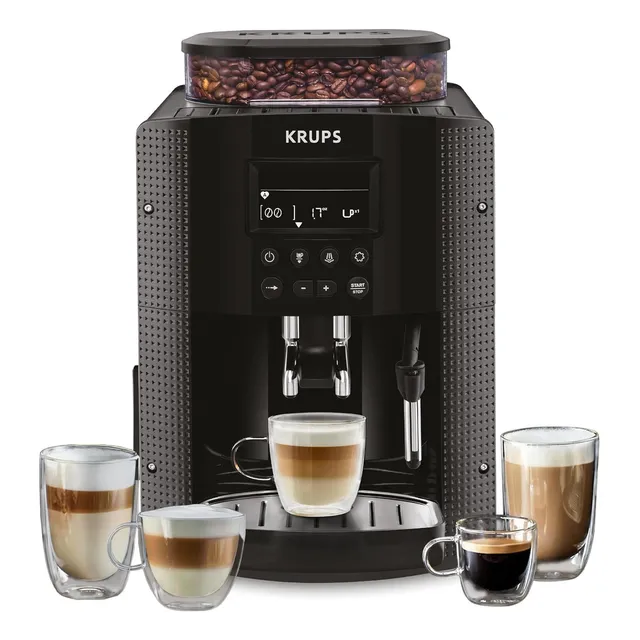 Cafetera Máquina De Espresso Automática, Krups Con Espumador, Capacidad De 1.7l, Molino Integrado, 3 Recetas Automáticas, Limpieza Automática Y Sin Esfuerzo, Pantalla Lcd, Ea815050