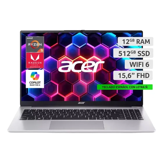 Notebook Aspire Lite AL15-41P-R5JR-1 Silver 512 GB SSD Acer