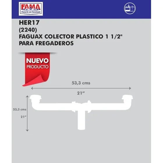 Sifon Doble Fregadero Fama Plastico Mod. 2240