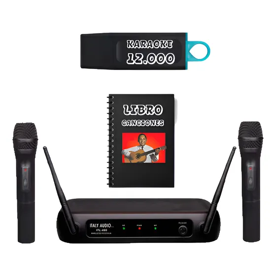 Karaoke Usb Smart+ 13000 Temas  2 Micrófonos Inalámbricos