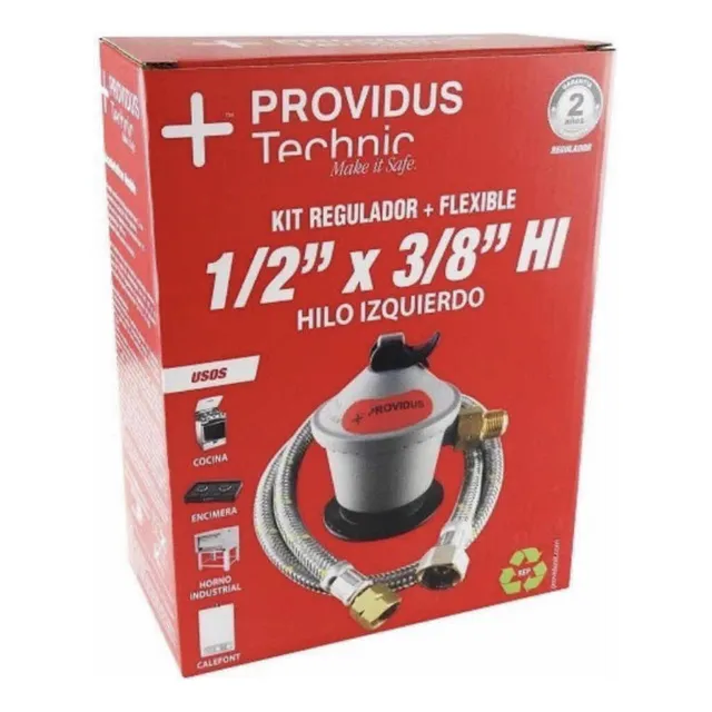 Kit Regulador Flexible Providus 1/2x3/8 1m Certificado Caja