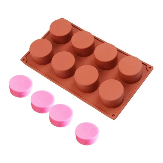 Molde Choco-oreo X8 Silicón Alto Cilindro Redondo 