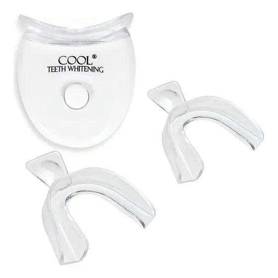 2 Bandejas Blanqueadoras De Dientes Frías Y (1) Luz Led Azul Aceleradora Para Blanquear Más Rápido, 1 Par De Bandejas Blanqueadoras Dentales Bucales Moldeables, Termoajustables Y Termoformadas