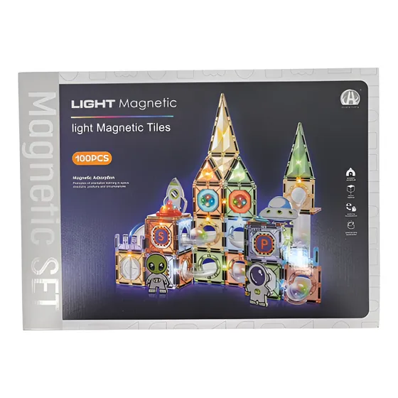 Bloques Magneticos Con Luz 100 Piezas 100 Magneticos Con Luz