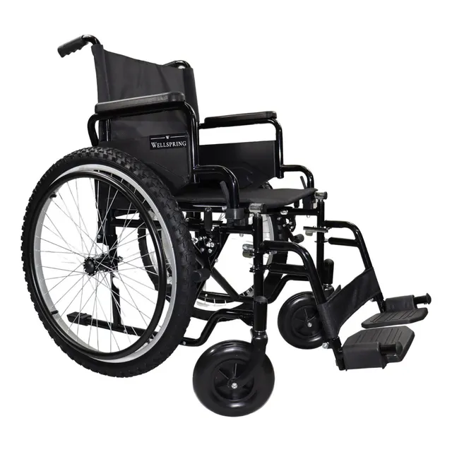 Silla De Ruedas Todo Terreno Llantas Neumaticas Anchas Lujo Color Negro