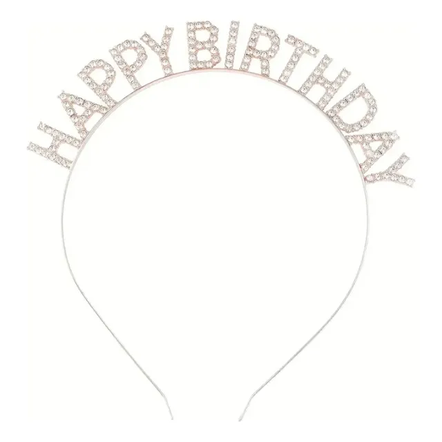 Cintillo Happy Birthday Metal Tiara Corona 2 Unidades