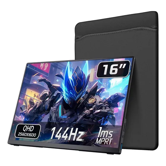 Vokensu Portable Monitor 2k 144hz, 16 2560x1600 Qhd Monitor 