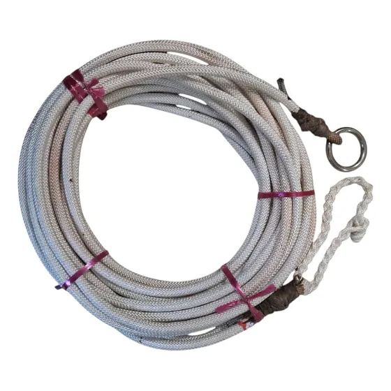 Laço Americano Trançado Chumbado 9mm 24tx 15 Mts Argola Inox
