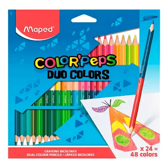 Lápis De Cor Maped 24/48 - Duo Color´ Peps