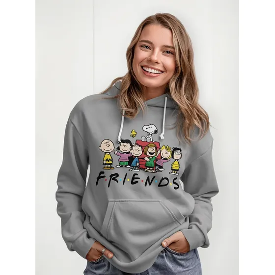 Poleron Dama Snoopy Charlie Brown Friends Algodon Estampado