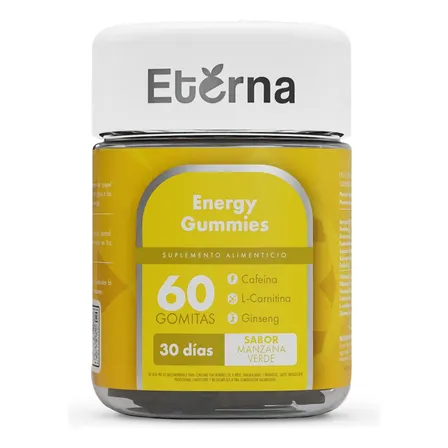 Eterna Energy Gummies Con Cafeína, Ginseng Y L-carnitina Sabor Manzana