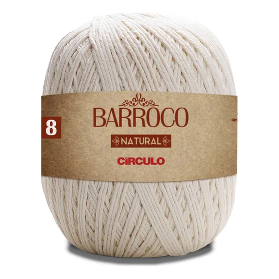 Linha Cordão Barbante Barroco Natural Círculo Nº8 - 700g Cor 8 Fios