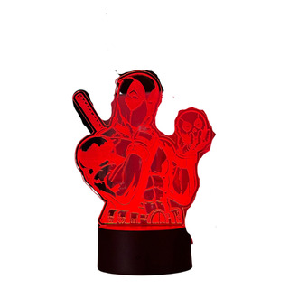 Lampara Led 3d Deadpool Base Con Luz 16 Colores Control Lampara Led 3d Deadpool Base Con Luz 16 Colores Control
