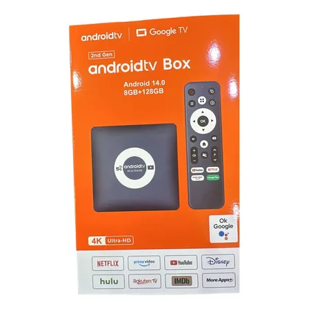 Tv Box Ultra 4k Hd Androidtv Box 8gb + 128gb Negro De Voz Negro De Voz