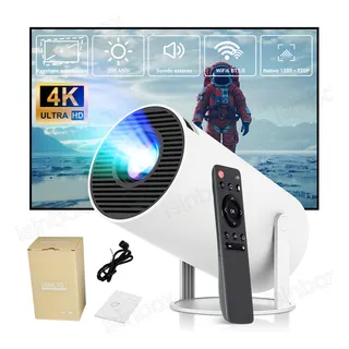 Proyector Mini Hy300 Pro 1080p 4k Wifi Blanco Portátil Smart Tv Isinbox Mini Proyectores Con Hdmi