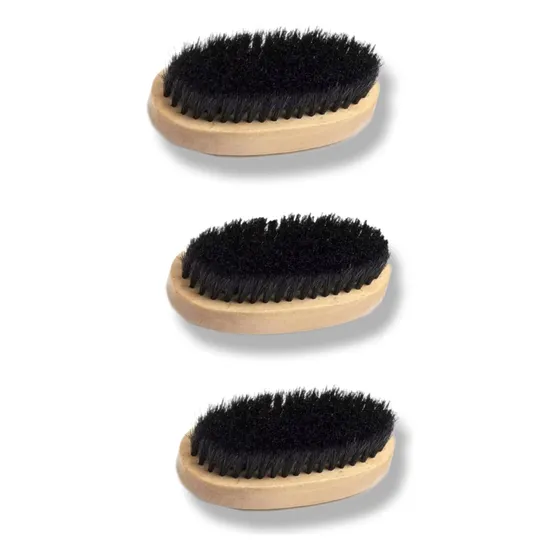 Set De 3 Cepillos De Zapatos D Madera Lustra Pulir 