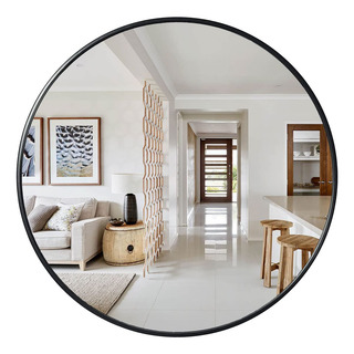 Eruner Large Round Mirror 48 Inch Black Mirror For Wall Eruner Large Round Mirror 48 Inch Black Mirror For Wall