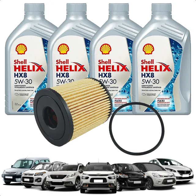 Kit Revisão Troca Oleo Shell 5w30 Aircross C3 C3 Picasso