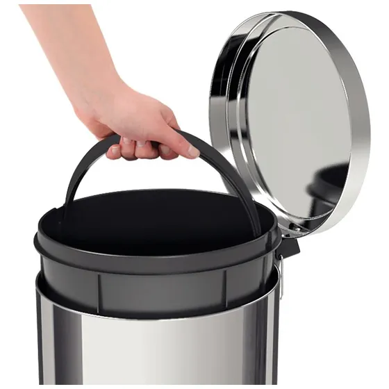 Lixeira Tramontina Com Pedal Em Aço Inox 12l 94538112 Cor Cinza