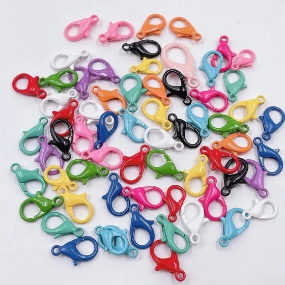 50 Pcs Fecho Lagosta Colorido Liga Chaveiro Pulseira