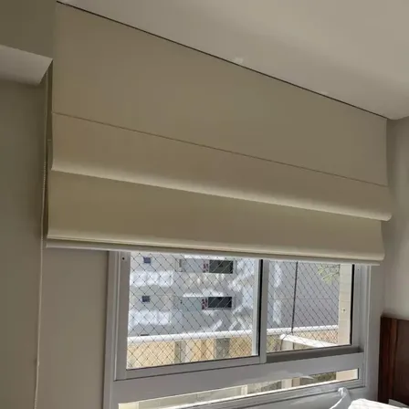 Cortina Persiana Romana Blackout Linho 1,60 X 1,60 Vertical Escolha No Chat - Natural -bege -cinza