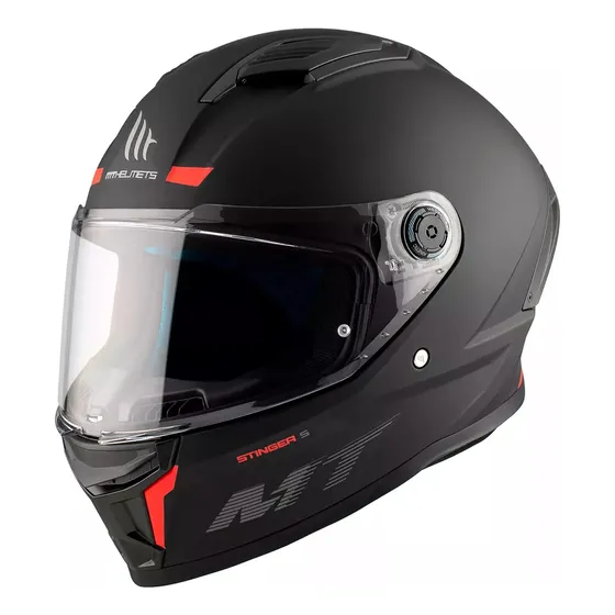 Casco Moto Integral Mt Stinger 2 Solid A1 Negro Mate Rpm