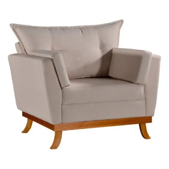 Poltrona Sala Quarto Amamentação Decorativa Linho Reforçada