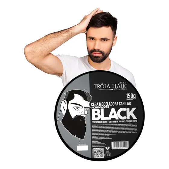 Pomada Modeladora Black C/ Super Fixação 150g Tróia Hair
