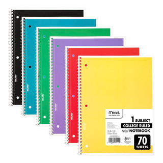 Spiral Notebooks, 1 Subject, College Ruled Paper, 70 Spiral Notebooks, 1 Subject, College Ruled Paper, 70