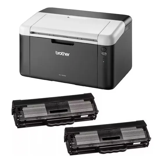 Impresora Laser Brother Hl 1212w Wifi + 2 Toner C Color Negro/Blanco