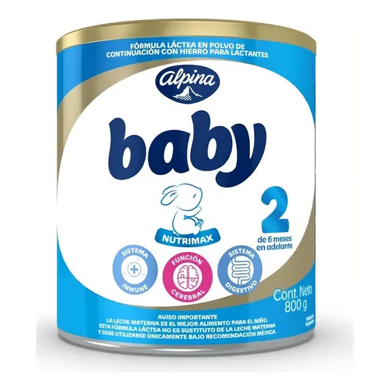 Leche De Fórmula En Polvo Alpina Baby 2 En Lata De 800g