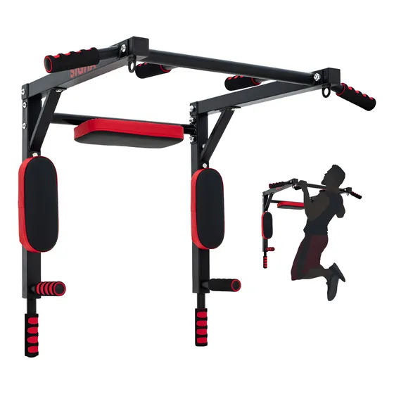 Barra Gym Multifuncional Uso Rudo 8 En 1 400kgs Ejercicio Color Negro