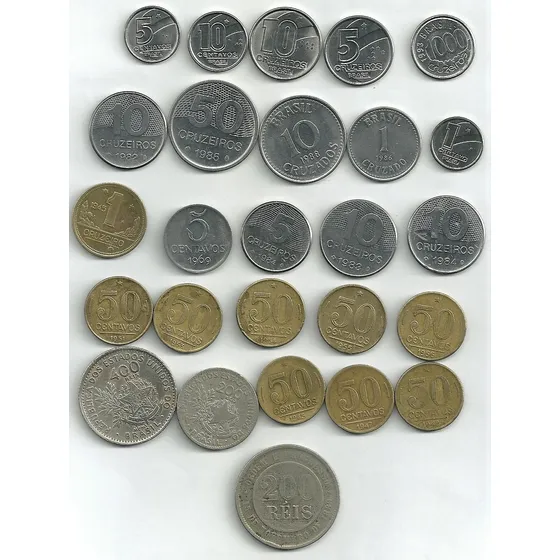 50 Centavos 1945 1947 1951 1956 + 400 Réis 1901 + 20 Moedas