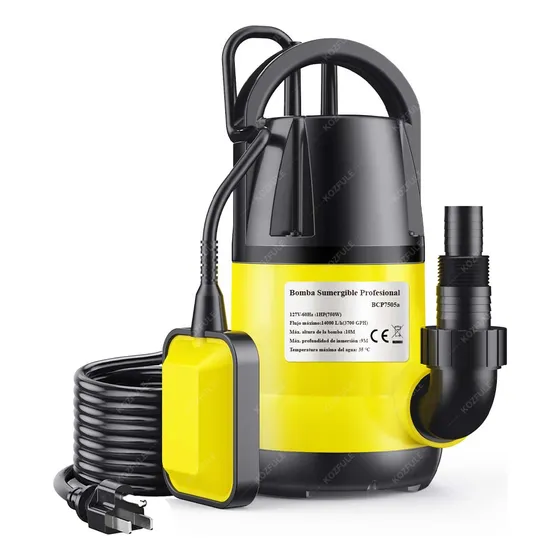 Bomba Sumergible Plástica 1hp Agua Limpia Motobomba 14000l/h
