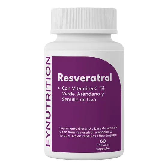 Resveratrol Fynutrition - 400mg De Trans-resveratrol 98% Con Té Verde, Arándano, Semilla De Uva - Cada 2 Caps.