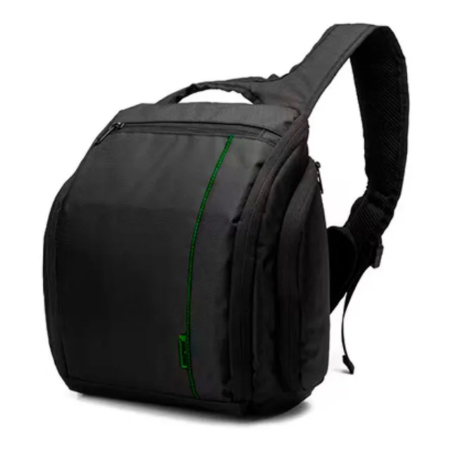 T4h-mochila Para Cámara Fotográfica Transversal Negra/verde