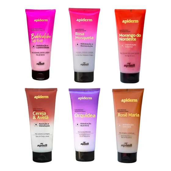 Loção Corporal Nutri Hidratante Apinil Kit Com 6 Fragrancias