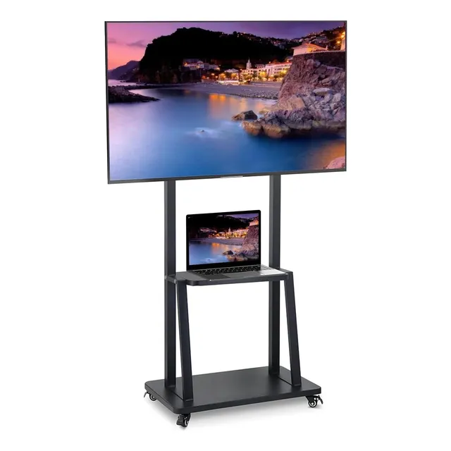 Soporte Tv Con Ruedas Portátil Ajustable De Piso 32 A 65