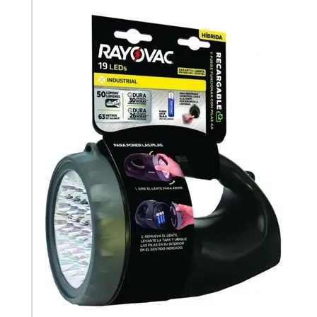 Linterna Rayovac Recargable 19 Led / Superstore Color de la linterna Negro Color de la luz Blanco