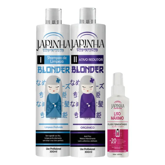 Kit Progressiva Japinha Blonder 300ml + Protetor Térmico