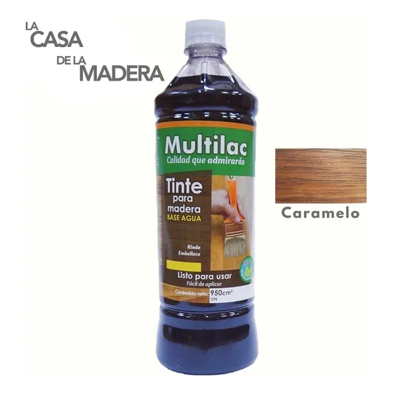 Tinta Para Madera Color Caramelo Multilac Base Agua 1 Litro