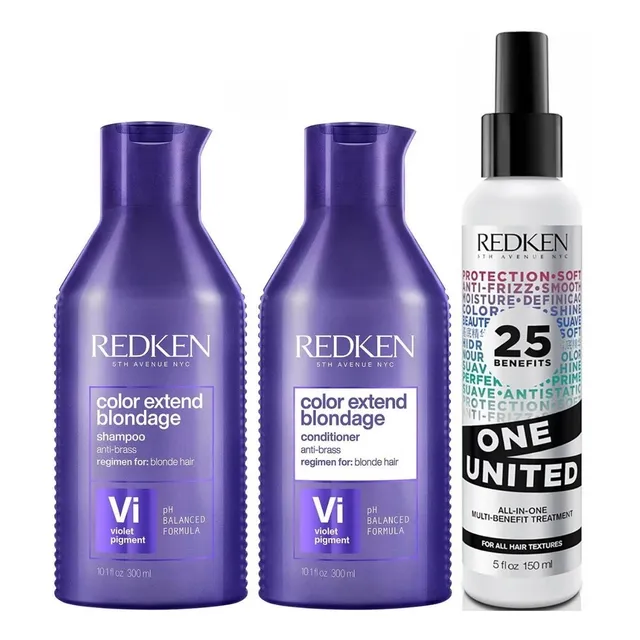 Shampoo Violeta + Acondicionador +one United Redken Blondage