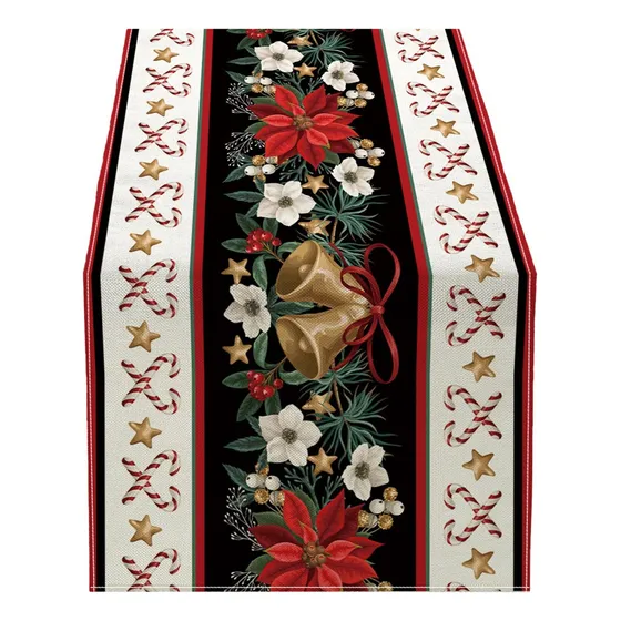 Mantel Navideño,mantel Navideño De Lino Para Mesa De Comedor