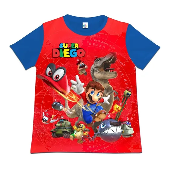 Franela Camisa Niño Niña Super Mario Odyssey En Poliester