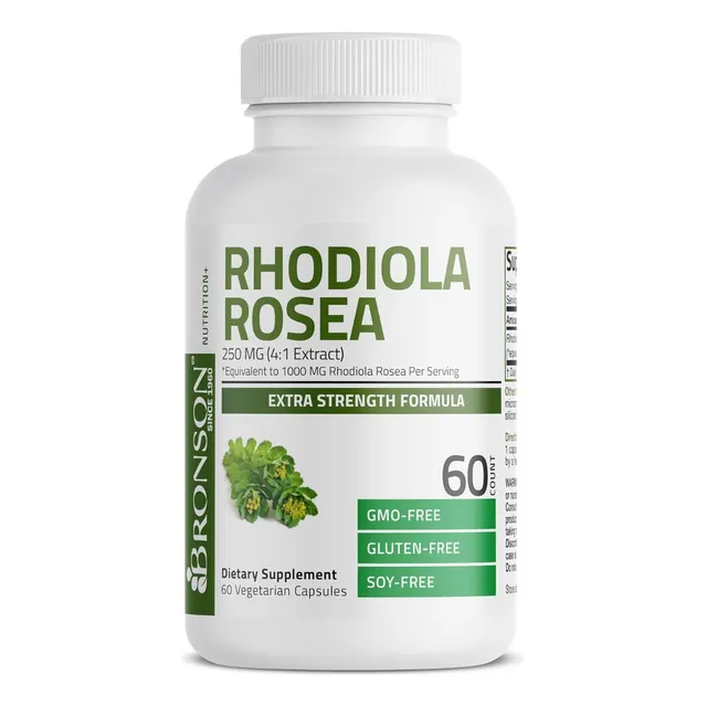 Rhodiola Rosea Bronson 60 Cápsulas Vegetarianas