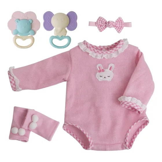 Ekokiz Ropa Para Muñecas Bebé Reborn Niña Conejo Rosa Amigos