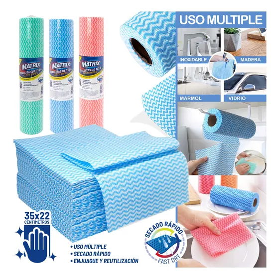 Toalla Pañitos Absorventes Tipo Yess Rollo Reutilizable Tela