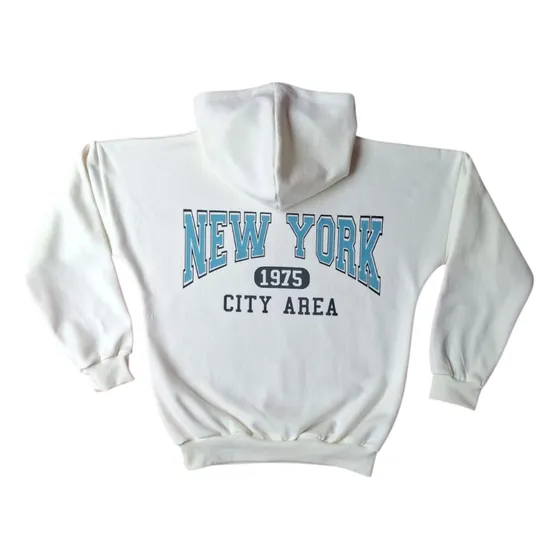 Buzo Oversize Capucha Niños Unisex Crudo Minimoda