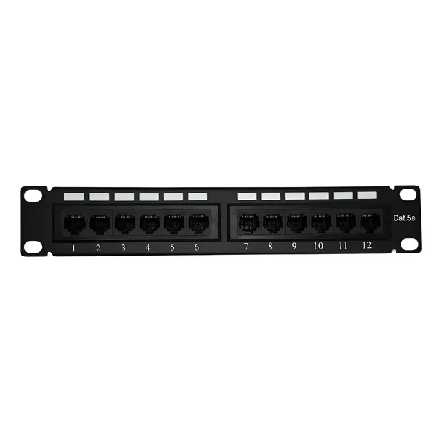 Panel Parcheo 12 Puertos Cat5e C/ Base Para Empotrar Lppp501