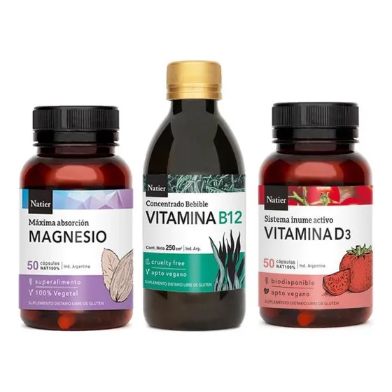 Plan Veggie Natier D3+ Magnesio+  B12 Bebible Capsulas